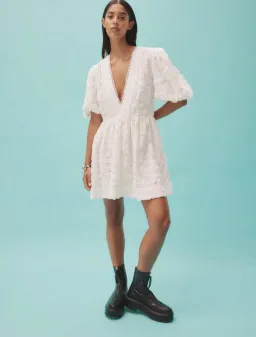 Alemais Iggy Embroidered Mini Dress White  Size 16 for rent on The Volte - image 1