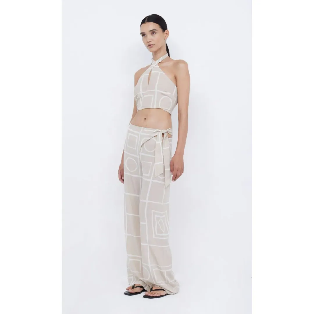 Bec & Bridge Salma Top Size 6 and Pants Size 8 Set in Beige  for rent on The Volte - main image