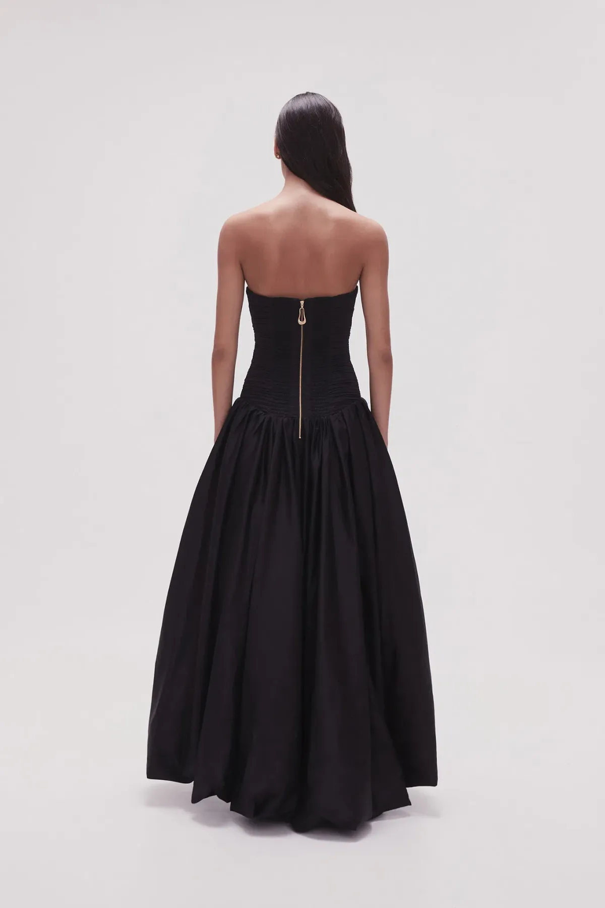 Aje Violette Bubble Hem Maxi Dress Black Size 6  for rent on The Volte - main image