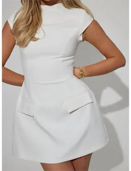 ODD MUSE The Ultimate Muse Cap Sleeve Mini Dress White for rent on The Volte - image 3