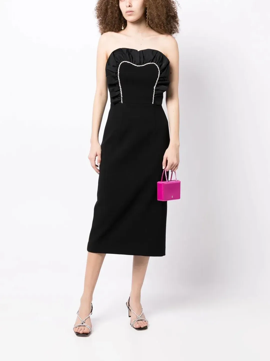 Rebecca Vallance Katie Strapless Midi Dress Black Size 10 for rent on The Volte - main image