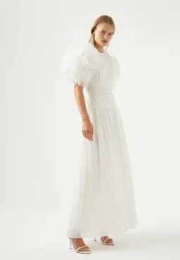 Aje Expressive Pleated Maxi Dress in Ivory Size 6 for rent on The Volte - image 2