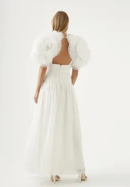 Aje Expressive Pleated Maxi Dress in Ivory Size 6 for rent on The Volte - image 3