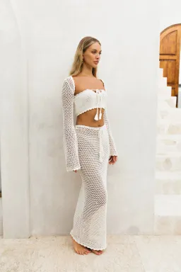 Isabelle Quinn Lola Bandeau & Rosalie Maxi Skirt Set Ivory  Size 8 for rent on The Volte - image 3