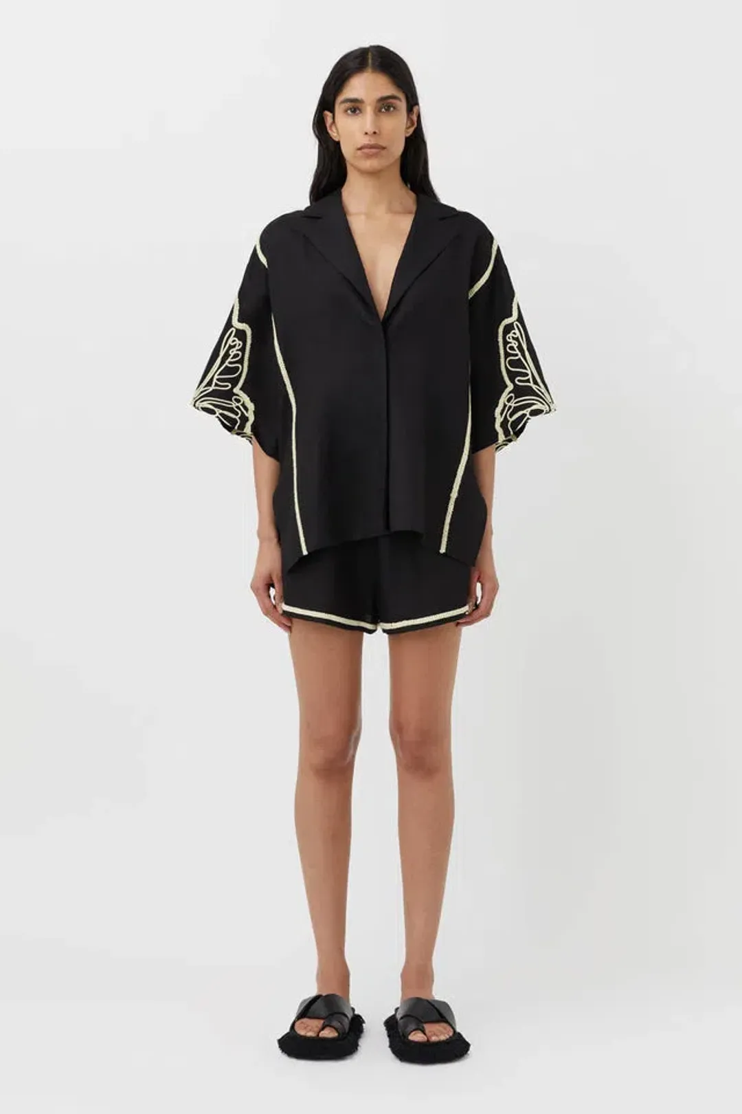 Camilla and Marc Lanza Shirt and Shorts Set Black Size 8 for rent on The Volte - main image