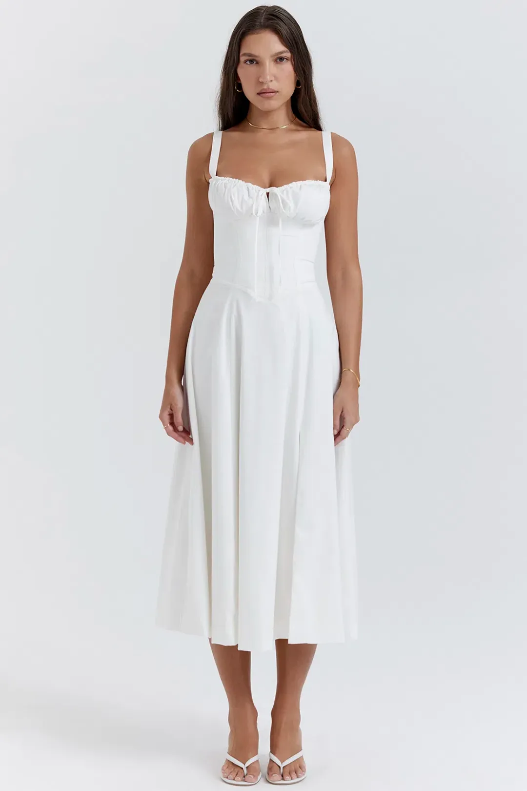 House of CB Carmen Bustier Sundress White Size M / AU 10 for rent on The Volte - main image