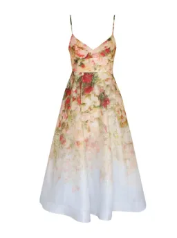 Zimmermann Luminosity Picnic Midi Dress in Rosy Garden Floral Print Size 1 / AU 10 for rent on The Volte - image 5