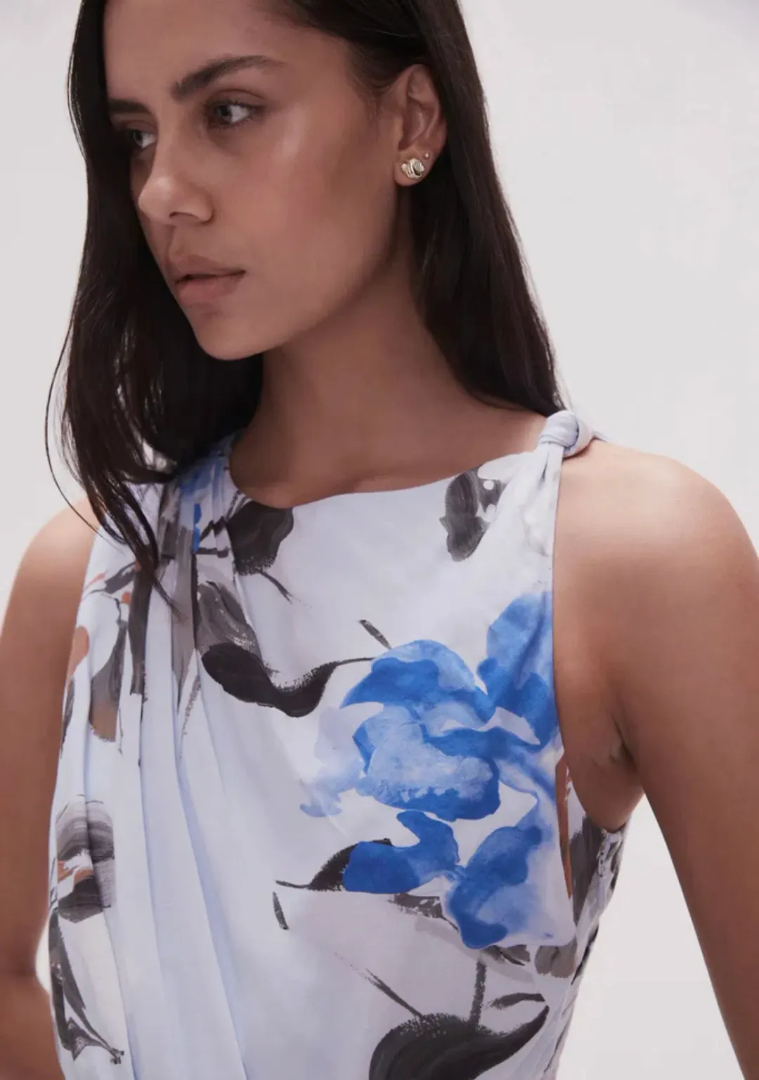 Aje Abbey Twisted Midi Dress in Divine Orchid Floral Size 16 for rent on The Volte - main image