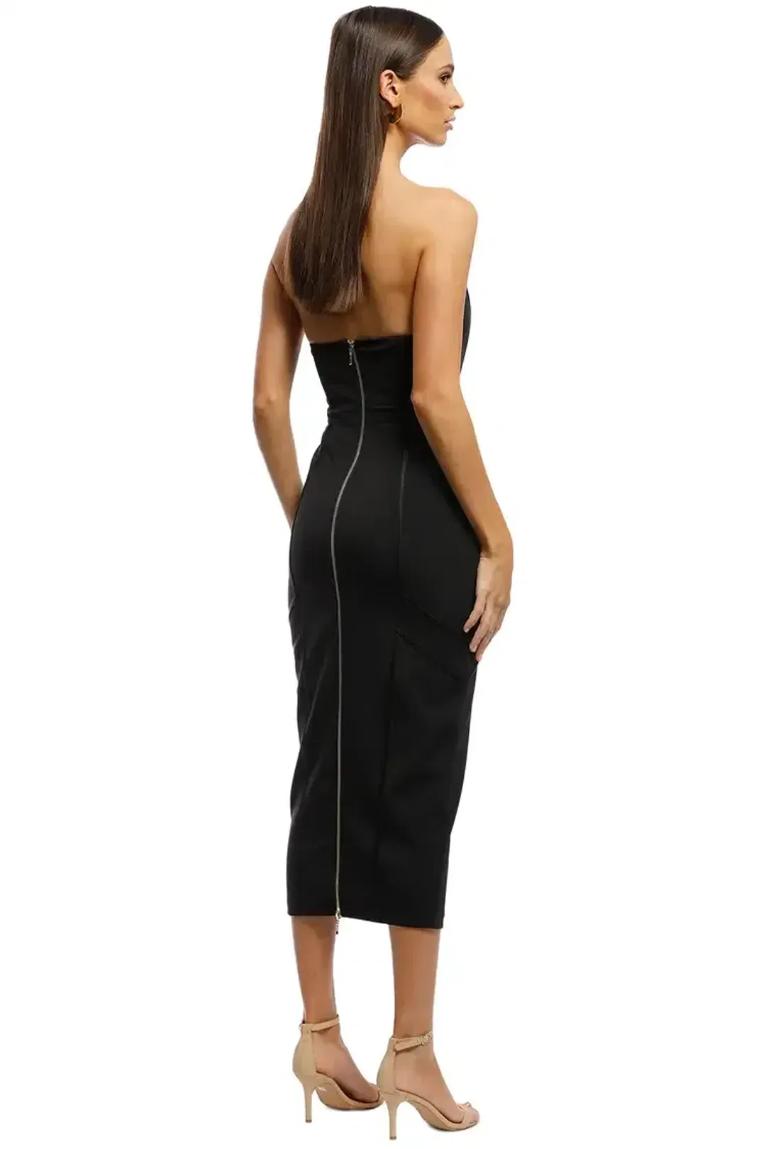 MISHA Lea Midi Dress Black Size 12 for rent on The Volte - main image