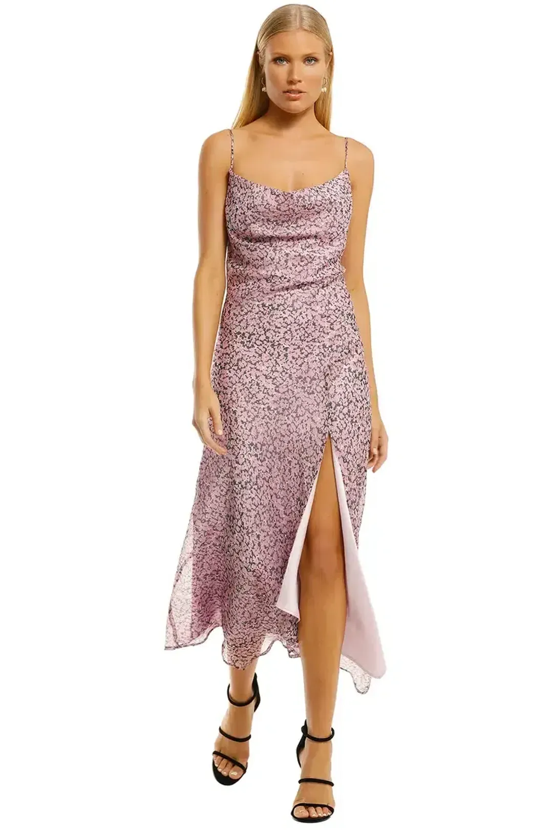 MISHA Lisa Midi Dress Pink Floral Size 6 for rent on The Volte - main image