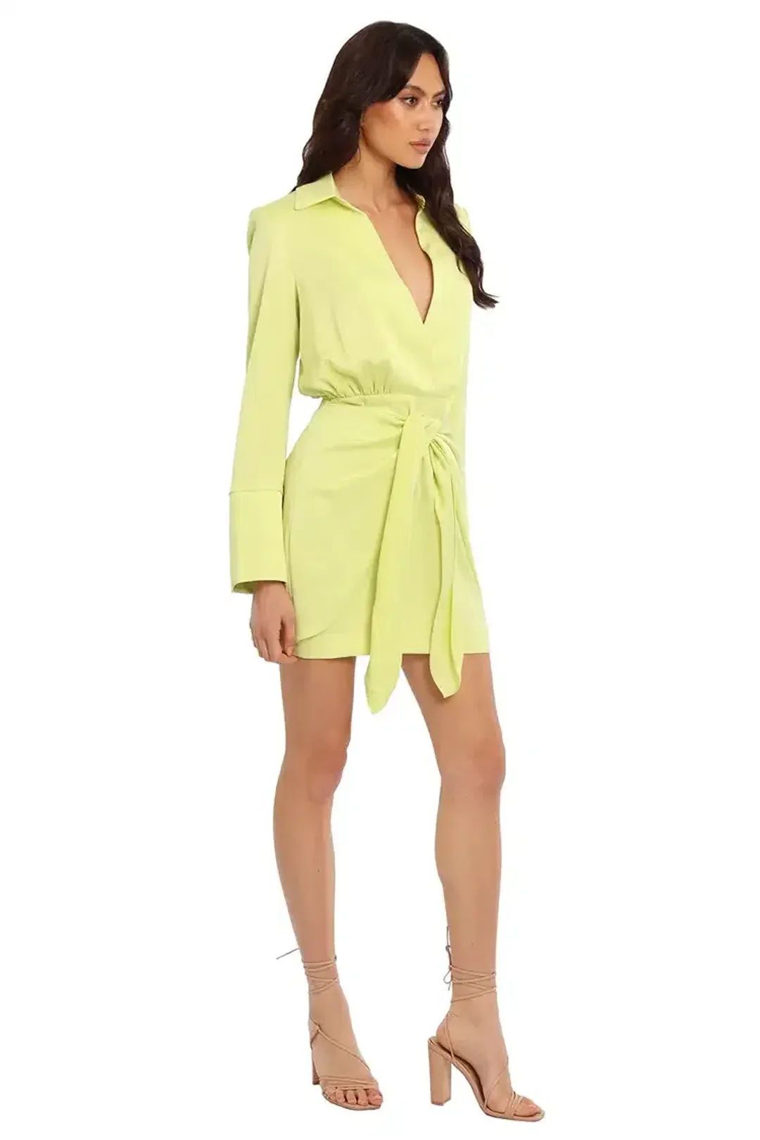 MISHA Reidun Mini Dress in Lime Punch Green Size 8/S for rent on The Volte - main image