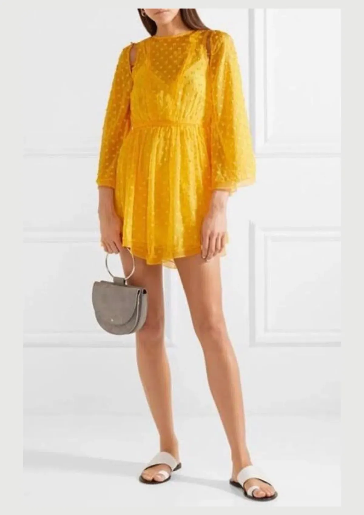 Alice McCall Gidget Mini Dress Yellow Size 12 for rent on The Volte - main image