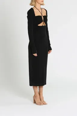MISHA Blaire Midi Dress Black Size 12 for rent on The Volte - image 2