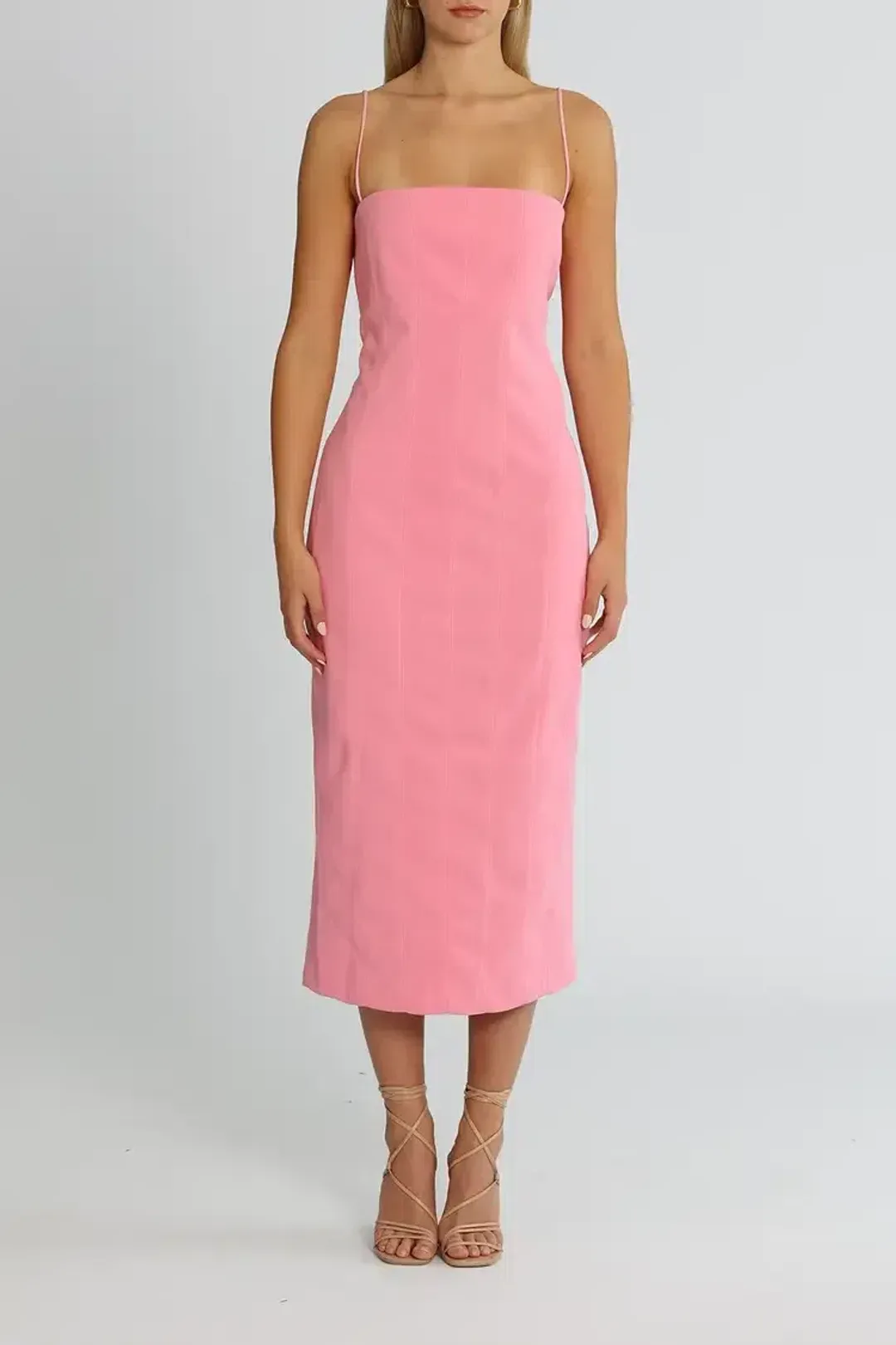 Misha Irisa Midi Dress Candy Pink Size 8/S for rent on The Volte - main image