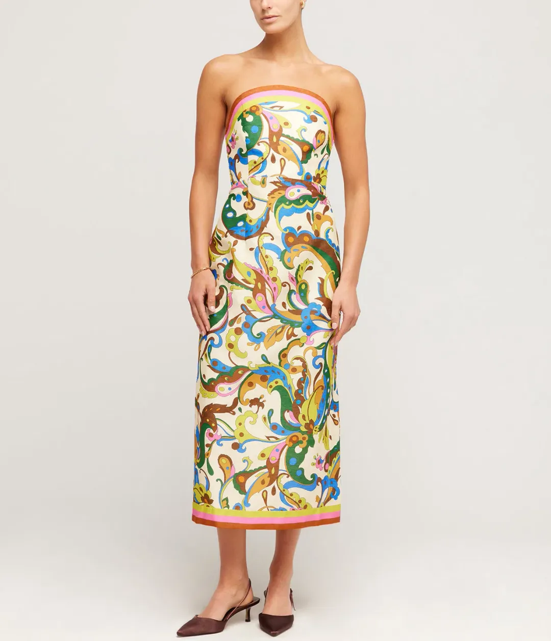 Alemais Ozma Bodice Midi Dress Multi Size 12 for rent on The Volte - main image