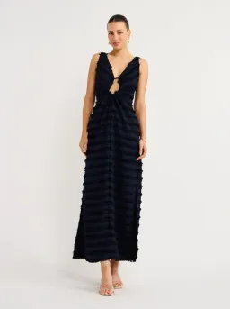 One Fell Swoop Alexa Dress in Midnight Flounce Size 8 for rent on The Volte - image 1