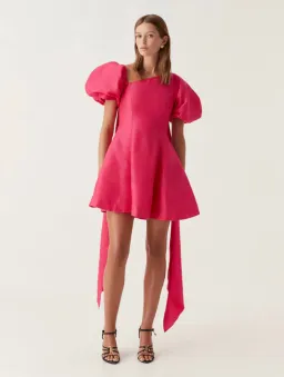 Aje Arista Tulip Sleeve Mini Dress Bougainvillea Red Size 12 for rent on The Volte - image 1