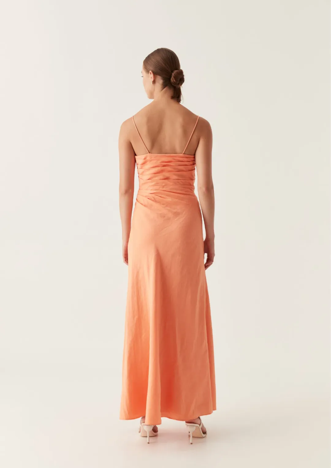 Aje Clarice Draped Maxi Dress in Sunset Orange Size AU 10 for rent on The Volte - main image