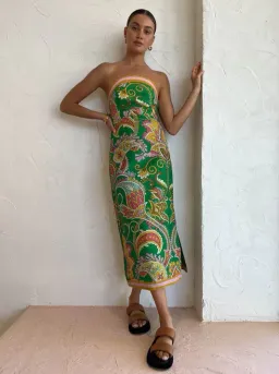 Alemais Marion Bodice Midi Dress Green Size AU 8 for rent on The Volte - image 1