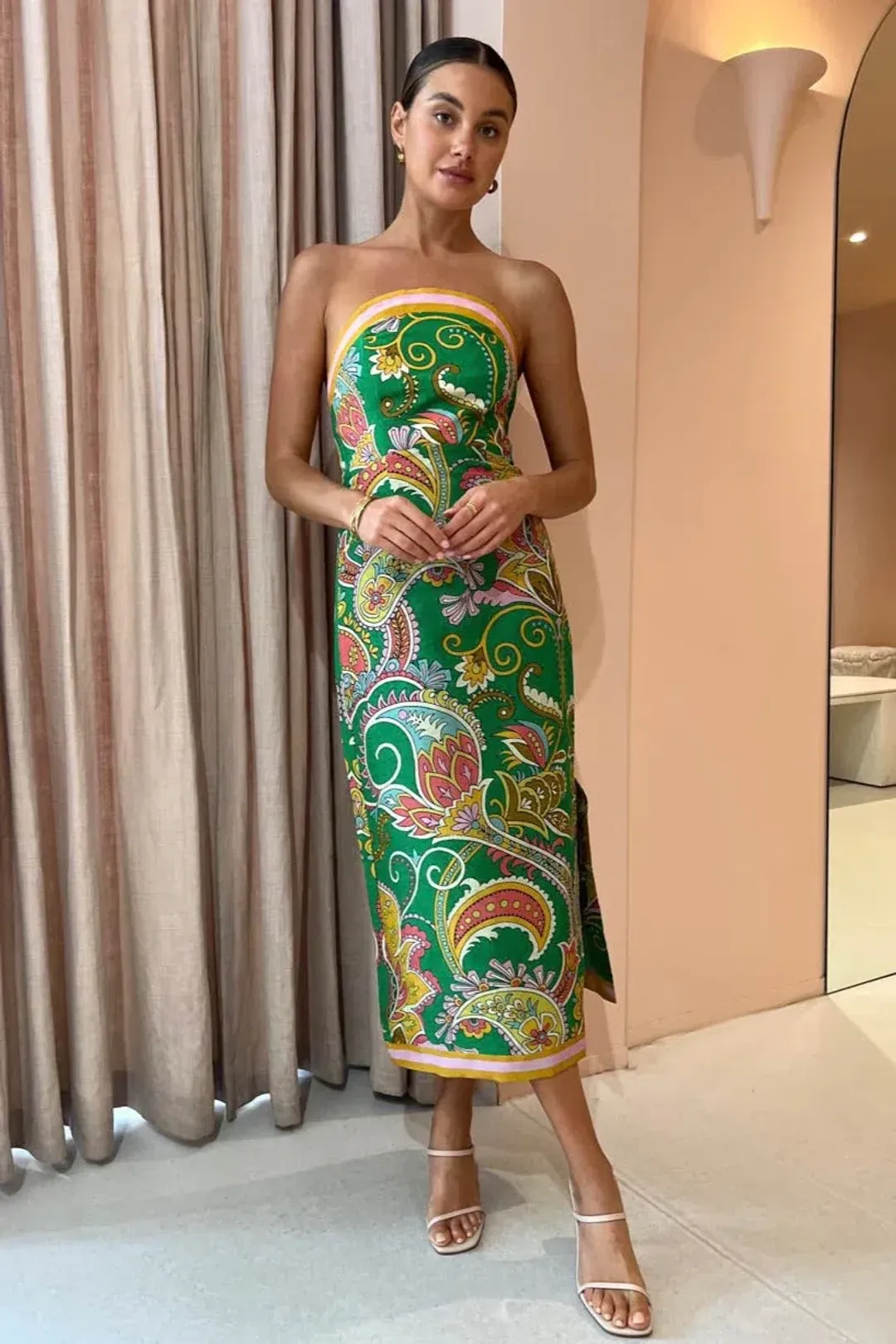 Alemais Marion Bodice Midi Dress Green Size AU 8 for rent on The Volte - main image