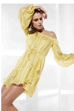 Mossman The Liar Liar Mini Dress in Yellow Size 10 for rent on The Volte - image 4
