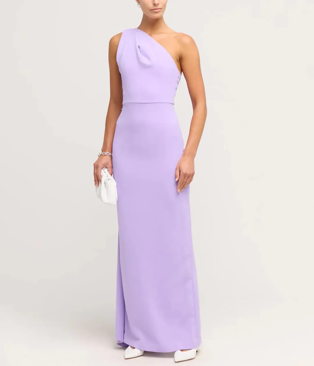 Solace London Demi Woven Crepe Dress in Lilac Size AU 8 for rent on The Volte - main image