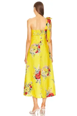 Zimmermann Alight Asymmetric Midi Dress Yellow Size 0 / AU 8 for rent on The Volte - image 2
