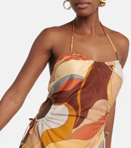 Sir the Label Vista Halter Midi Dress in Vista Print Size 2 / AU 10 for rent on The Volte - image 3