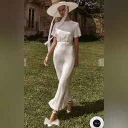 DISSH AISLE WHITE SATIN CAMPBELL MIDI DRESS SIZE 14 for rent on The Volte - image 1