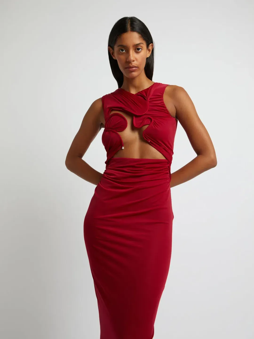 Christopher Esber Venus Tank Dress in Cherry Red | Size 8 for rent on The Volte - main image
