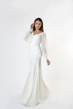Zeena Zaki SS21-05-WHT Gown White Size S /Au  6  for rent on The Volte - image 1