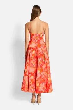 Sofia The Label Evie Midi Dress Red/Pink Floral Size 6  for rent on The Volte - image 3