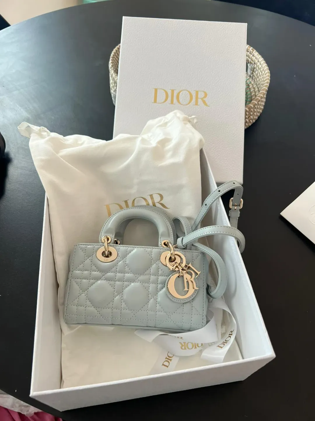 Dior Lady D-joy Micro Bag blue  for rent on The Volte - main image