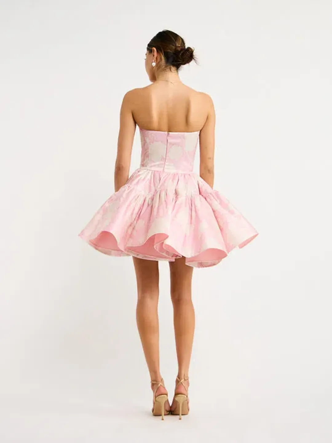 Leo Lin Skye Bustier Mini Dress Anemone Print in Violet Size 10 for rent on The Volte - main image