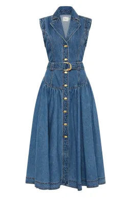 Aje Elena Denim Dress Blue Size 10 for rent on The Volte - image 4