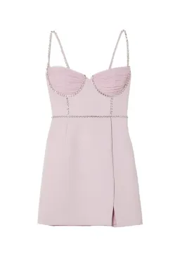 Self Portrait Crystal Embellished Mini Dress Pink Size 12 for rent on The Volte - image 3