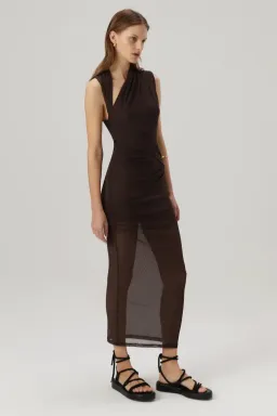 Misha Tillie Midi Dress Brown Size 10/M for rent on The Volte - image 2