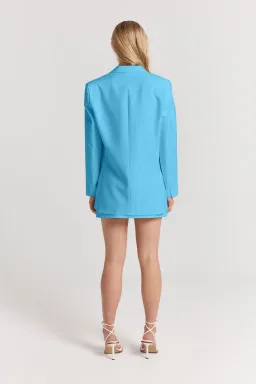 Henne Normie Blazer Jacket, Delfina Mini Skirt & Caterina Top 3 Piece Set Set Blue Size 8 for rent on The Volte - image 5