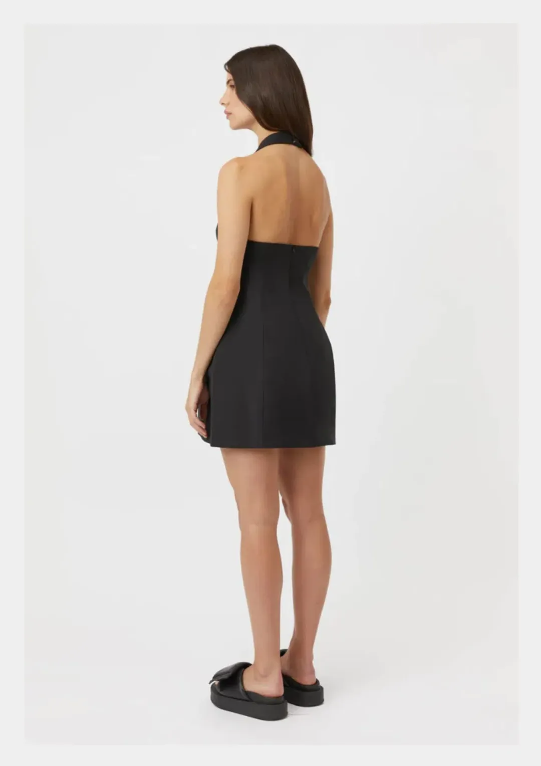 Camilla And Marc Petra Halterneck Mini Dress in Black Size AU 10 for rent on The Volte - main image