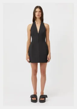 Camilla And Marc Petra Halterneck Mini Dress in Black Size AU 10 for rent on The Volte - image 2