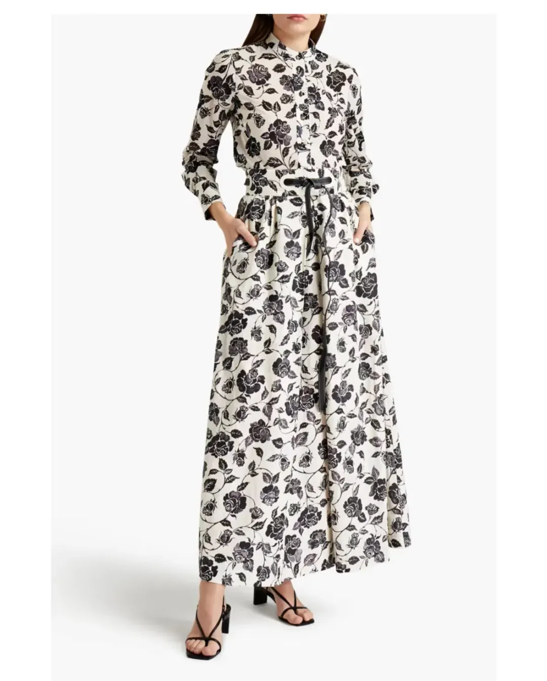 Zimmerman Slub Floral-print Linen-canvas Maxi Skirt Size AU 8   for rent on The Volte - main image