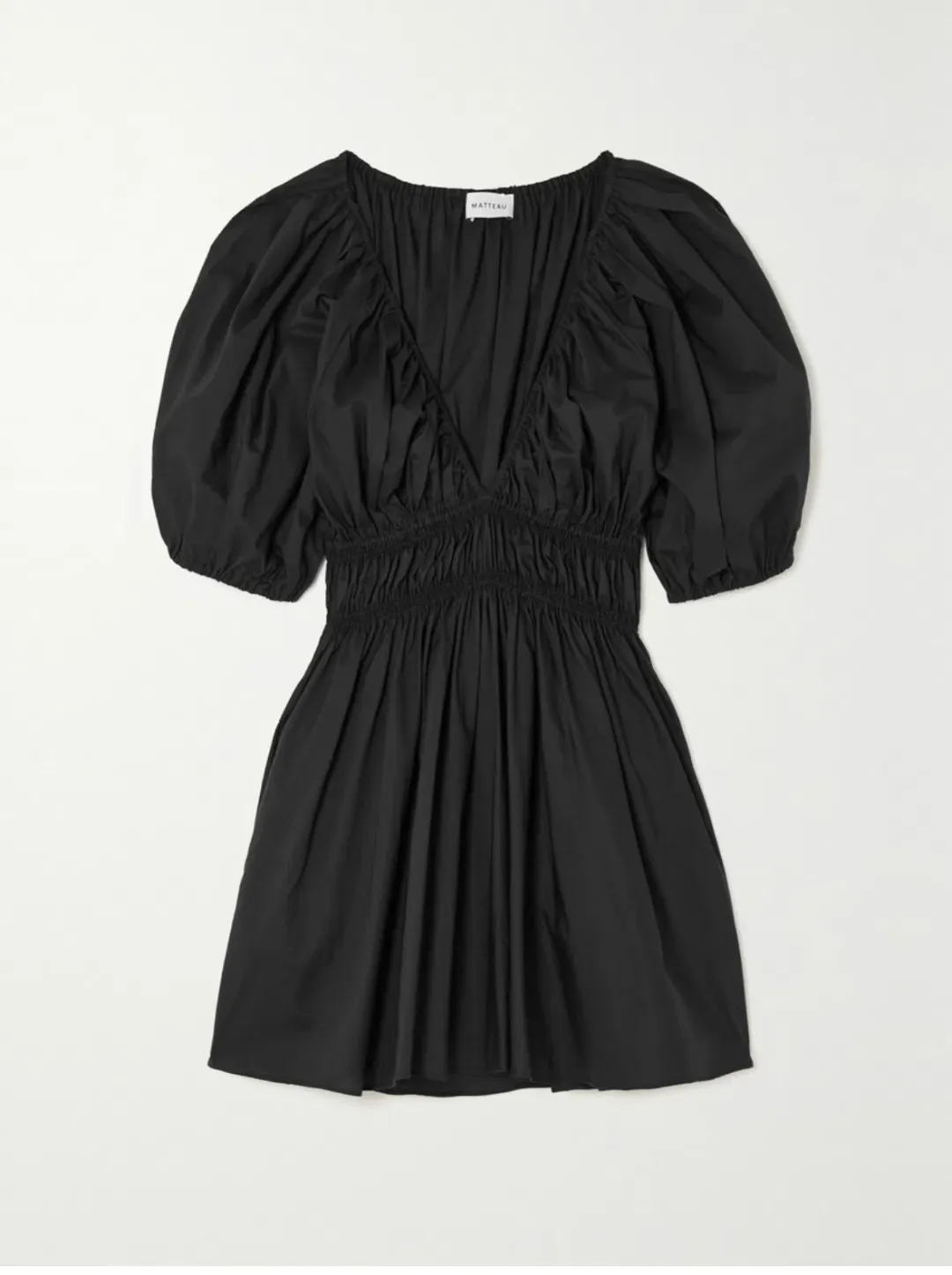 Matteau Mini Poplin Dress Organic Cotton Black Size AU 6 for rent on The Volte - main image