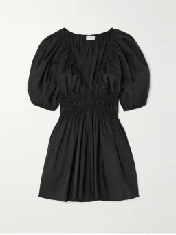 Matteau Mini Poplin Dress Organic Cotton Black Size AU 6 for rent on The Volte - image 4