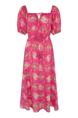Spell Solstice Linen Soiree Dress Rose Pink Size AU 12 for rent on The Volte - image 3