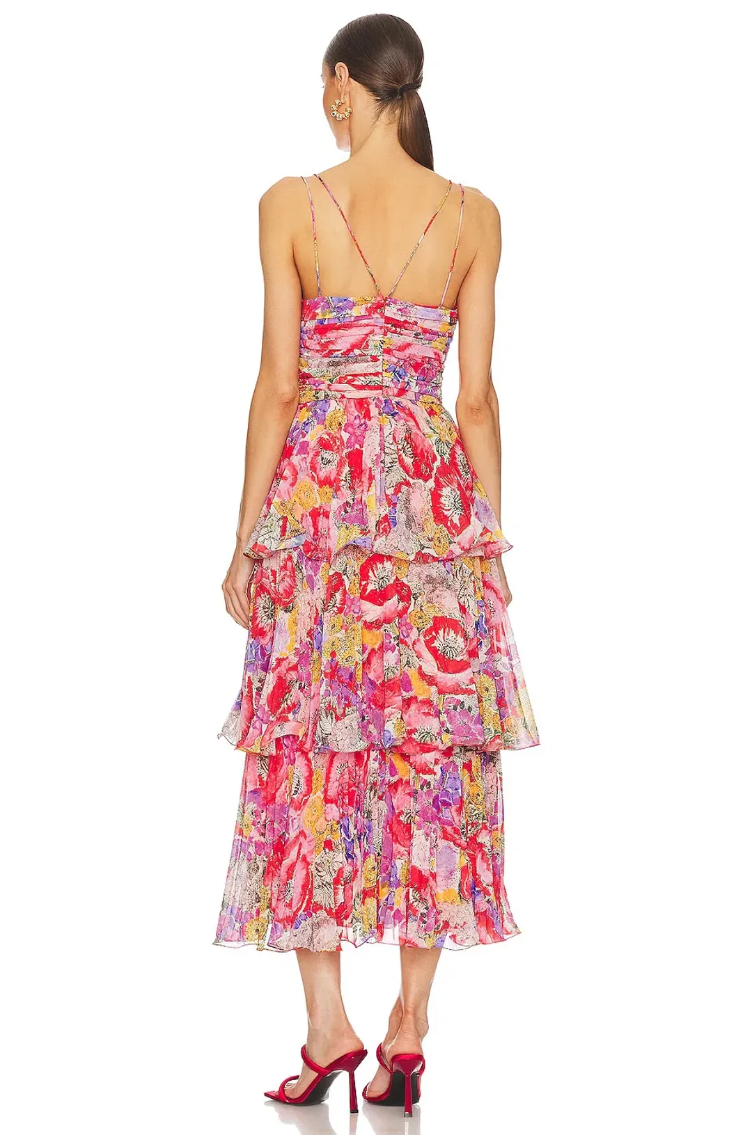 Amur Luke Pleated Tier Dress Floral Size AU 8 for rent on The Volte - main image