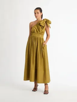 Sheike Gemma Maxi Dress Olive Green Size AU 8 for rent on The Volte - image 1