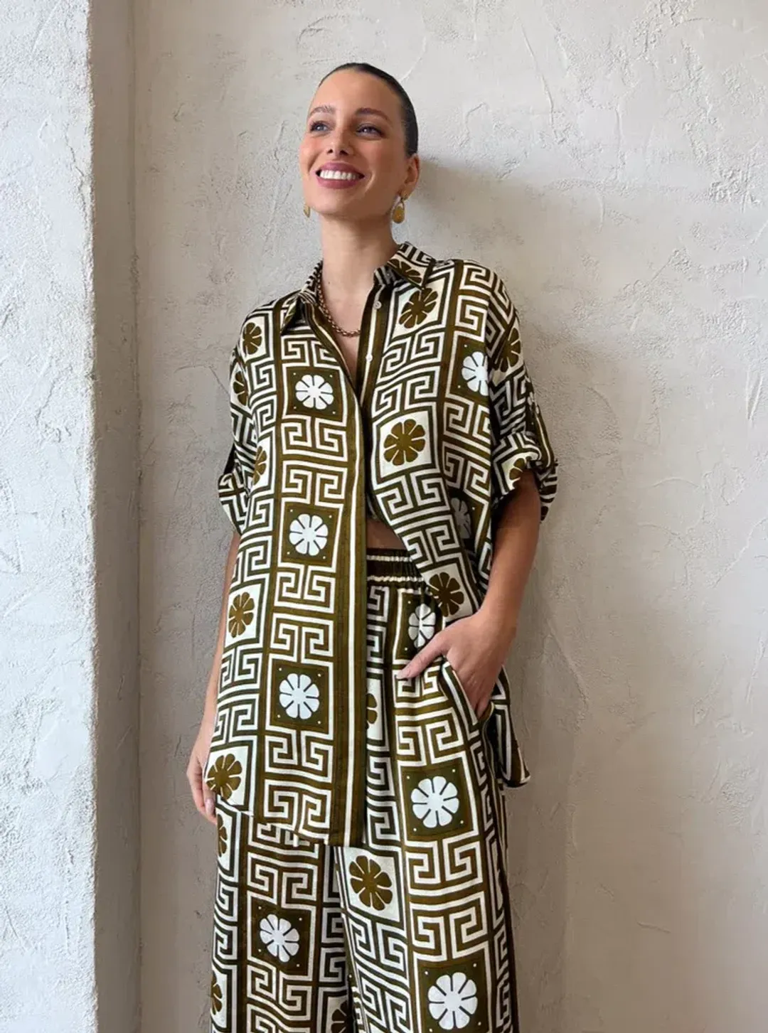 Alemais Dimi Jacquard Top and Pants Set Print Size 10 for rent on The Volte - main image