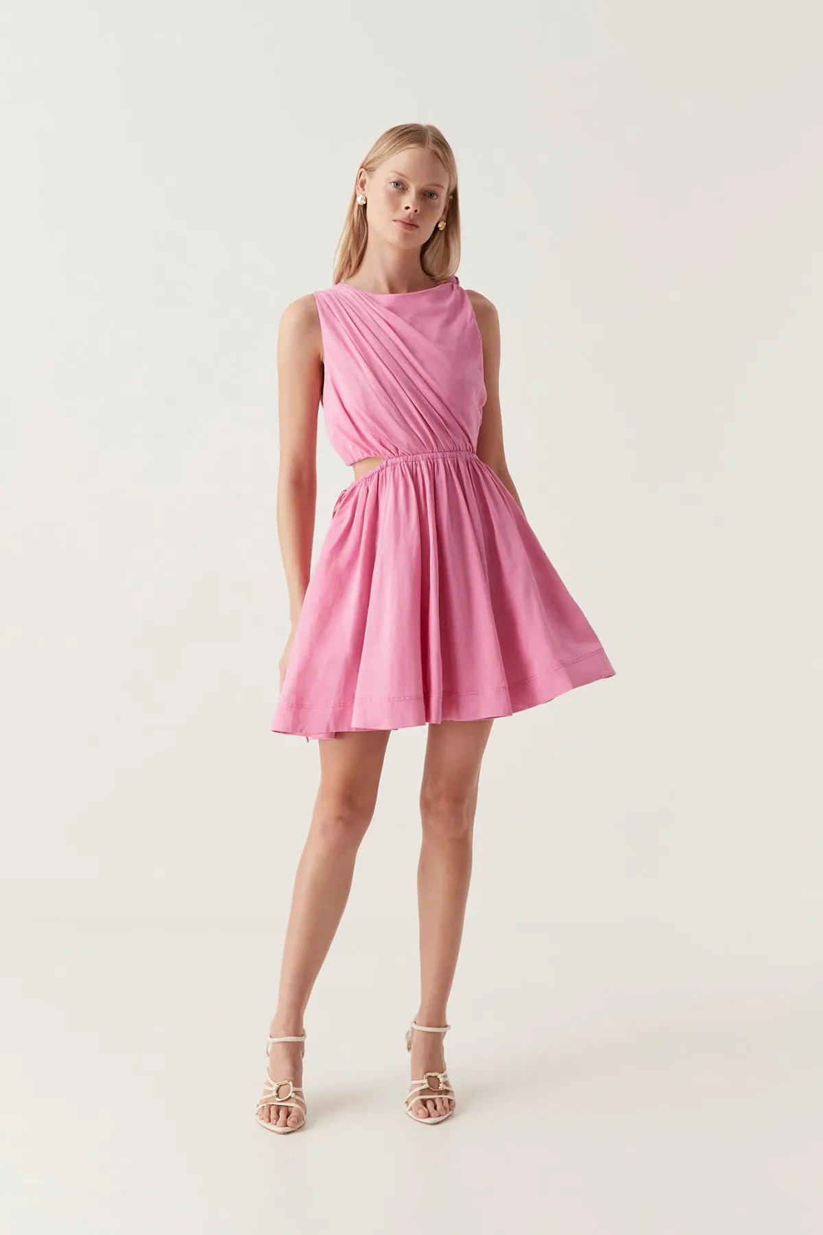 Aje Abbey Twisted Mini Dress Pink Size 14 for rent on The Volte - main image