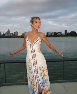 Zimmermann Halcyon Printed Linen Midi Dress White Floral Size 0/AU 8 for rent on The Volte - image 1