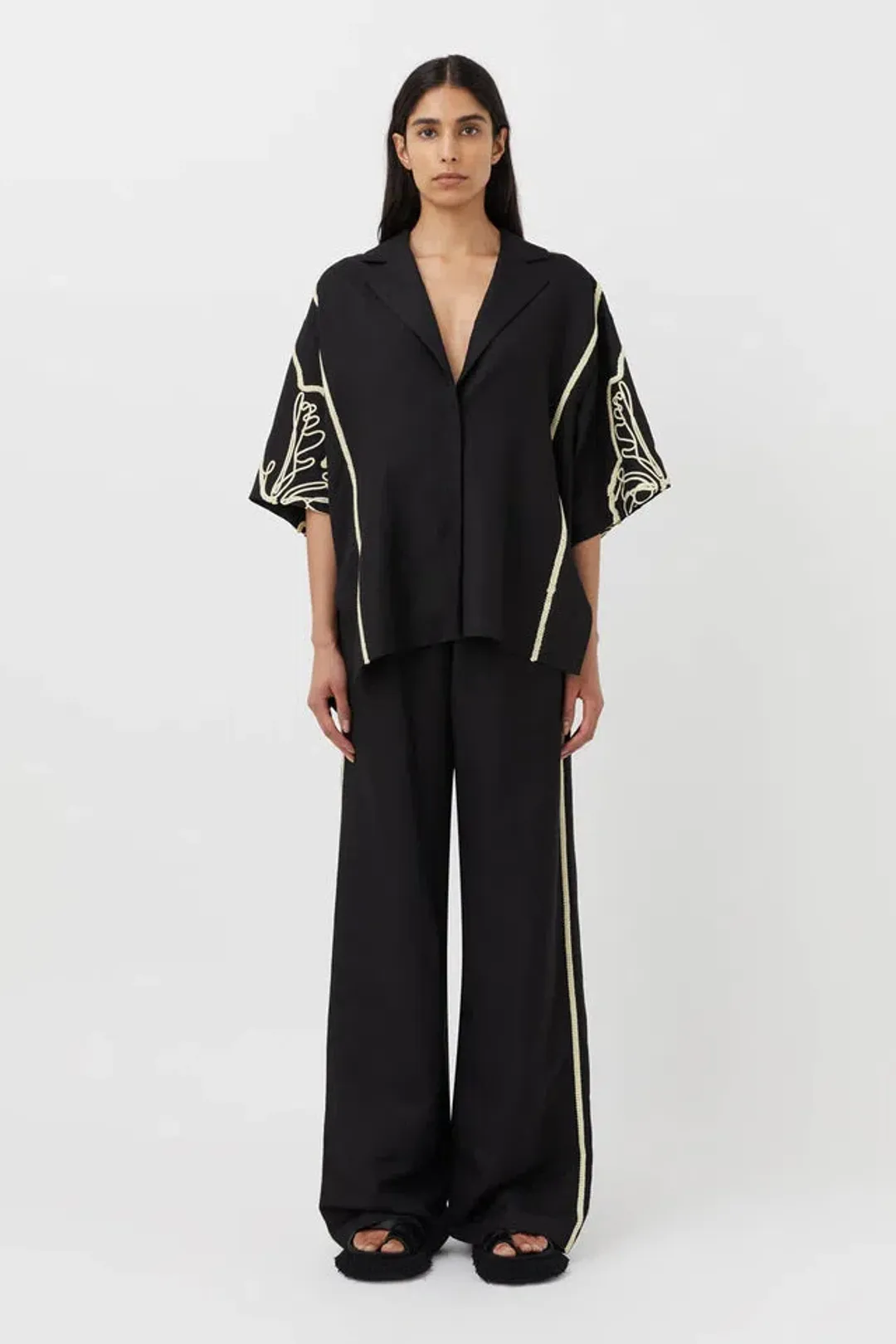 Camilla & Marc Lanza Shirt and Lanza Pants Black Size 8 for rent on The Volte - main image